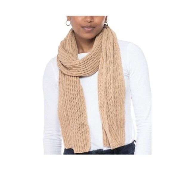 STYLE & CO 
Solid Ribbed Muffler Scarf, 2pcs  Scarf and Gloves Set camel - Picture 5 of 5